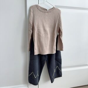 Stylish Beige Ribbed Kids Top